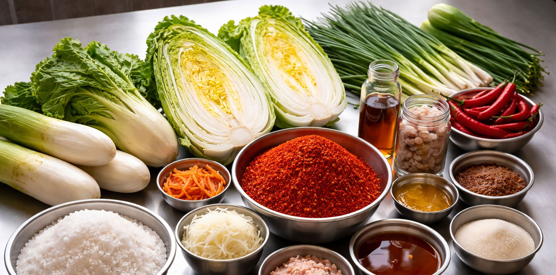 Korean kimchi ingredients