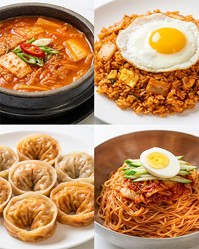 korejska kimči juha in kimči špageti